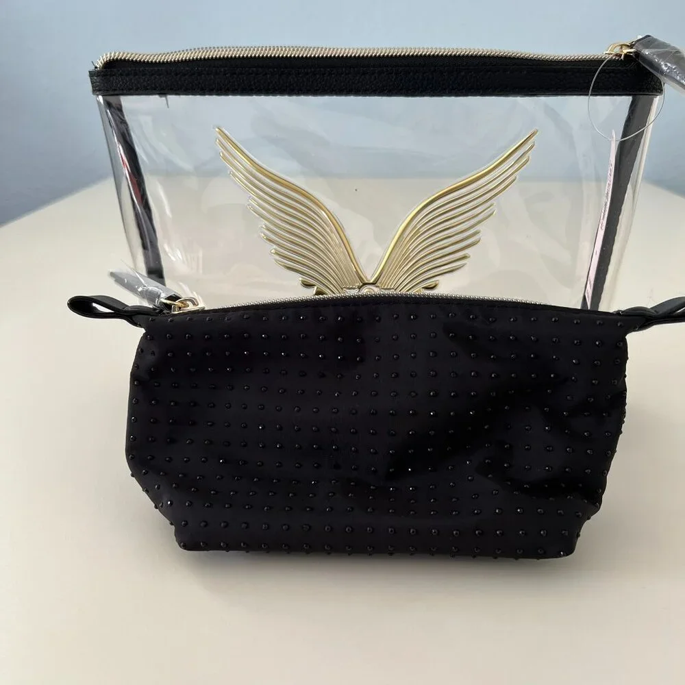 Victoria's Secret 2-piece Cosmetic/Make-up Bag Black & Gold 2025 Fashion Show